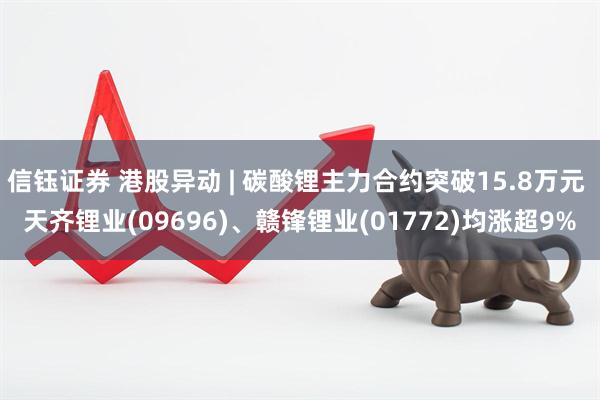 信钰证券 港股异动 | 碳酸锂主力合约突破15.8万元 天齐锂业(09696)、赣锋锂业(01772)均涨超9%